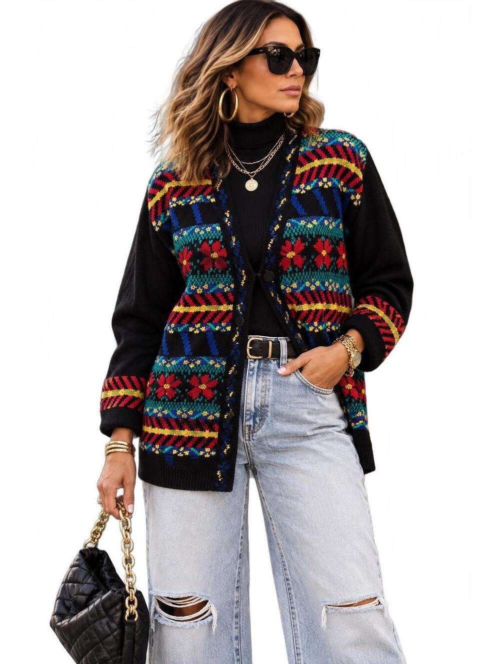 Norton McNaughton Eclectic Grandpa Novelty Knit Retro Yk2 Vest-Size Medium
